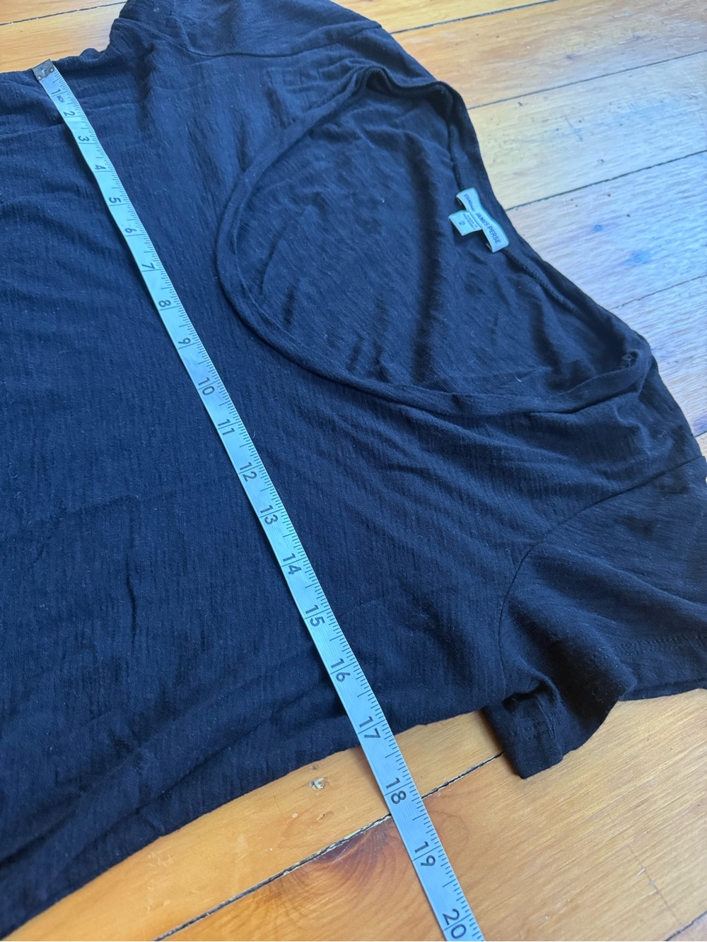 James Perse Standard Women’s Top Black V Neck T Shirt Size 2 - Picture 3 of 5